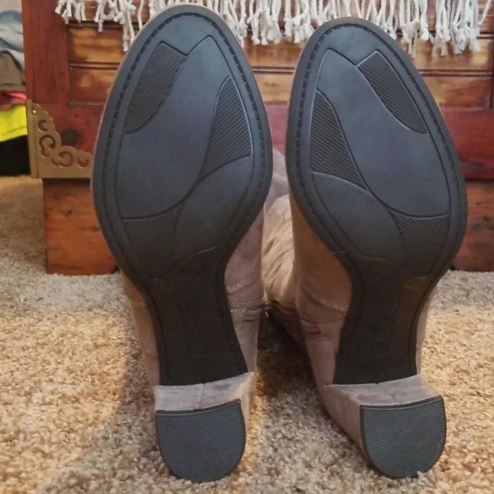 Liz Claiborne Taupe Over-the-Knee Suede Boots